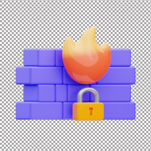 PSD firewall 3d-rendering-datei