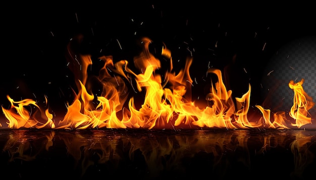 PSD flammes ardentes et reflets