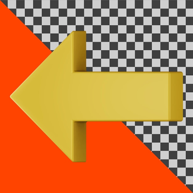 PSD flèche gauche 3d