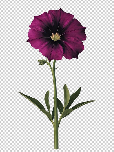 PSD une fleur est représentée sur un fond transparent