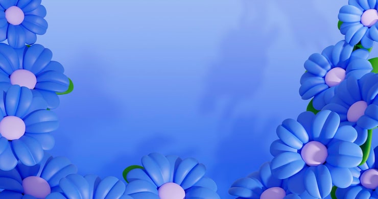 PSD una flor azul con una sombra en ella