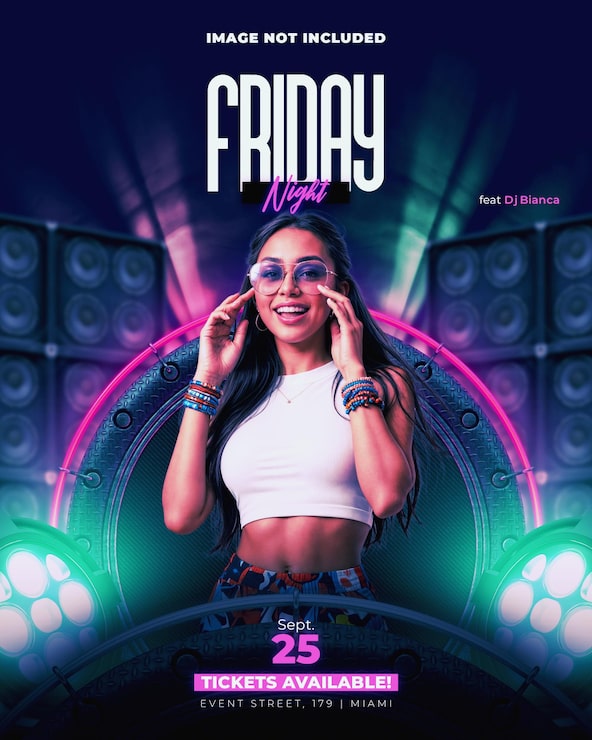 PSD flyer de evento psd editável para festa de cantor e evento de música dj