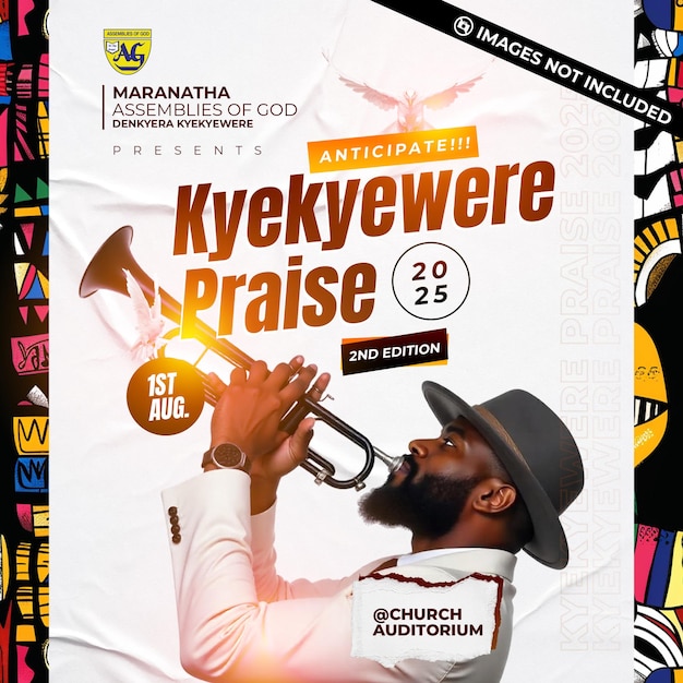PSD flyer d'église élégant, psd modifiable
