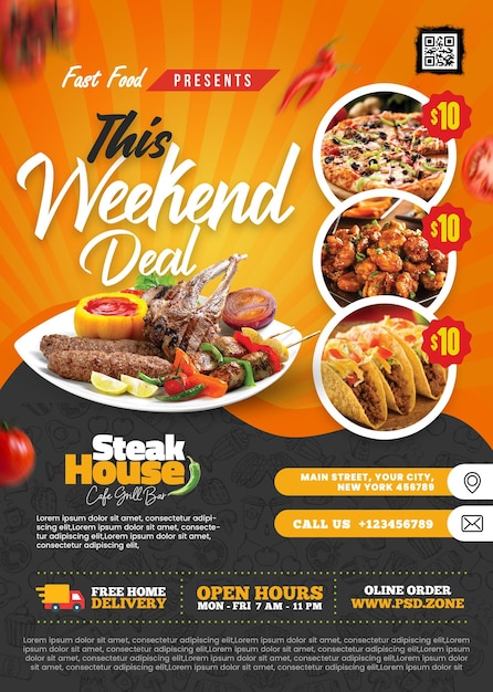 PSD flyer makanan