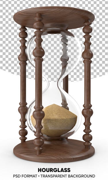 PSD fondo transparente de reloj de arena 3d