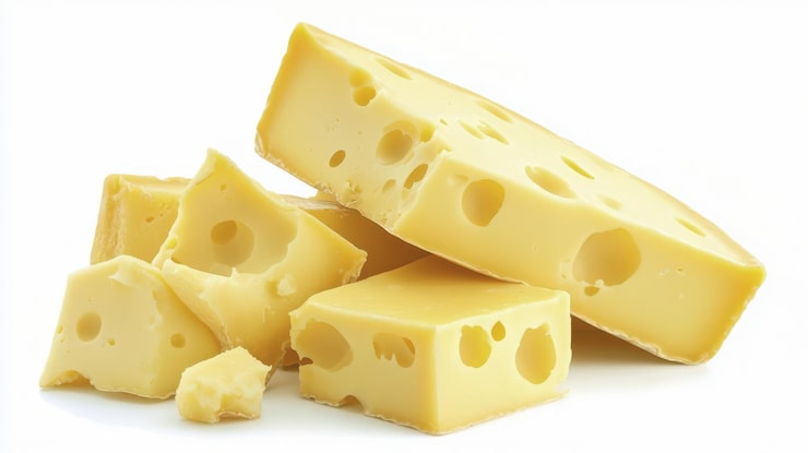 PSD fromage de gruyère isolé sur un fond transparent