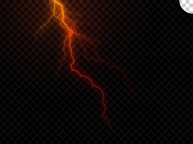 PSD fundo transparente de efeito de luz relâmpago