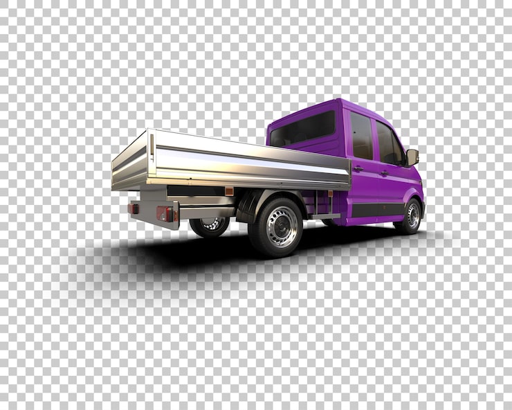 PSD furgoneta de carga aislada en el fondo ilustración de renderización 3d