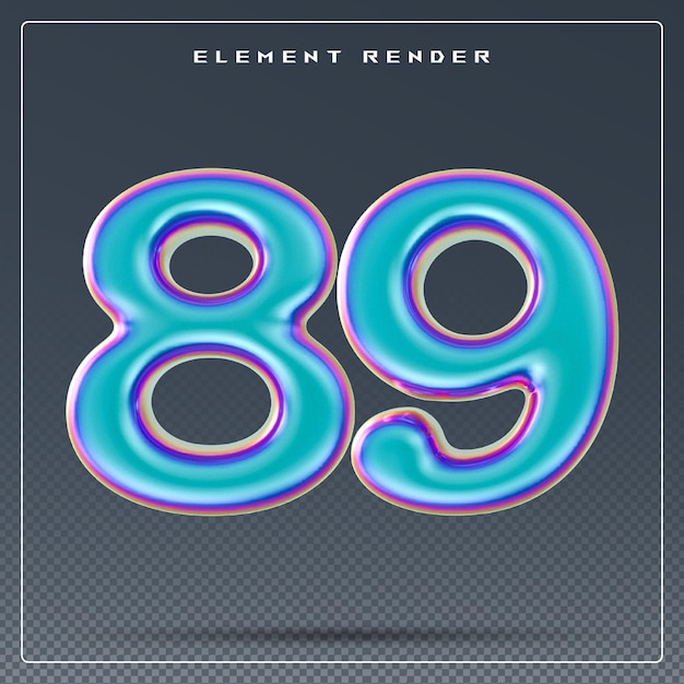 PSD gradient 3d nummer 89