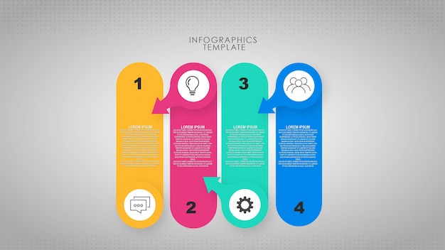 PSD gradiente infografica passaggi concept design creativo