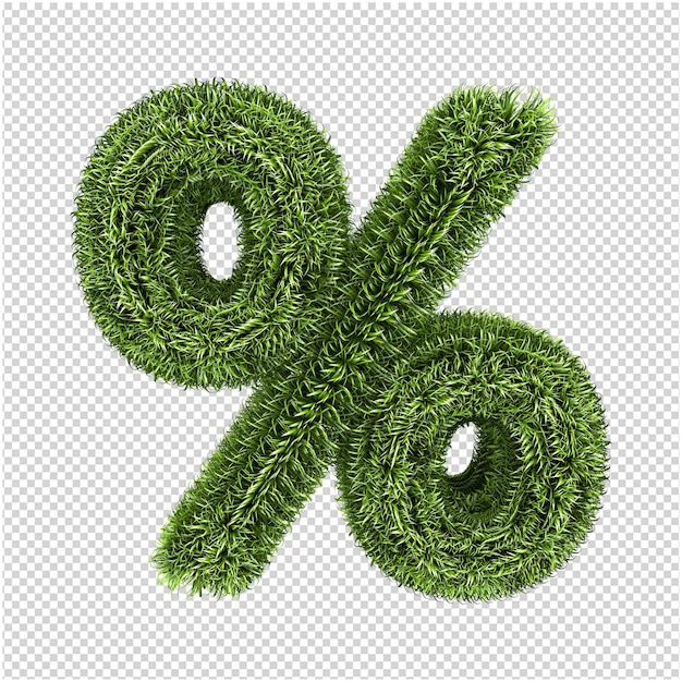 PSD grassymbol 3d rendering