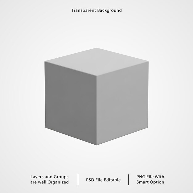PSD gray cube packaging mockup