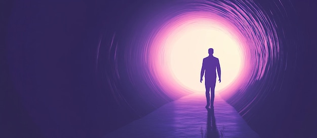 PSD el hombre caminando hacia la luz