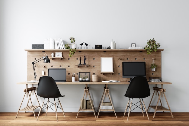 PSD home office workspace innenwandmodell