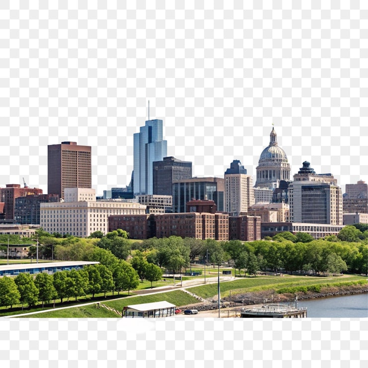 PSD el horizonte de la ciudad de st paul aislado en un fondo transparente
