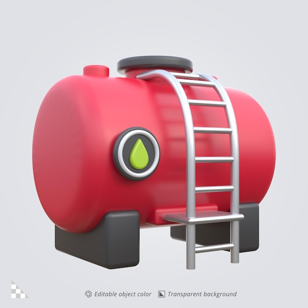 PSD icon 3d de un tanque de combustible con una escalera