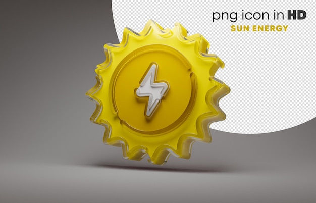 PSD ícone 3d com fundo transparente - energia solar (esquerda)