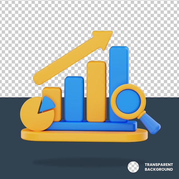 PSD ícone 3d de gráfico de barras