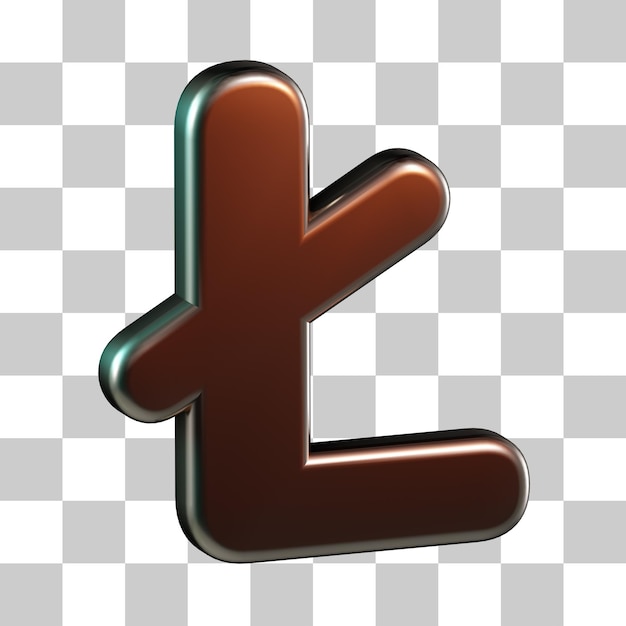 PSD ícone 3d do logotipo da criptomoeda lite