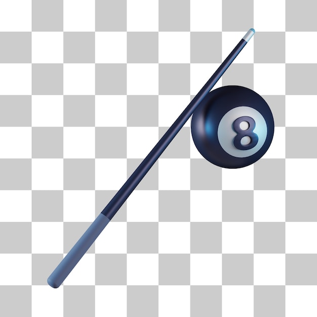 PSD icône 3d de queue de billard