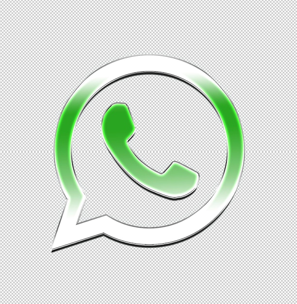 PSD icône d'application whatsapp en 3d brillante