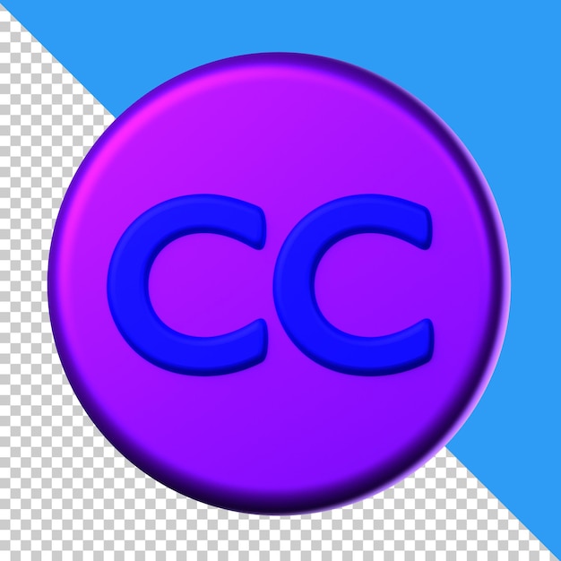 PSD ícone creative commons isolado no fundo transparente