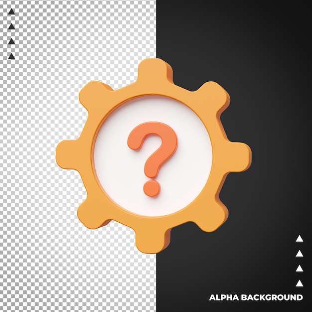PSD ícone de pergunta 3d ilustração de renderização