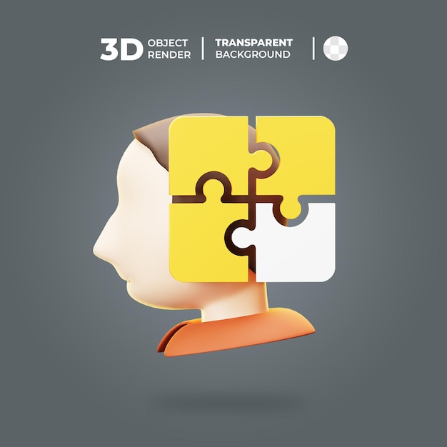 PSD ícone de quebra-cabeça de liderança 3d
