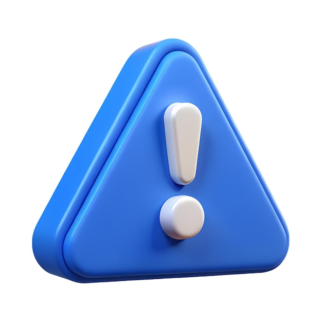 PSD ícone de sinal de alerta azul 3d