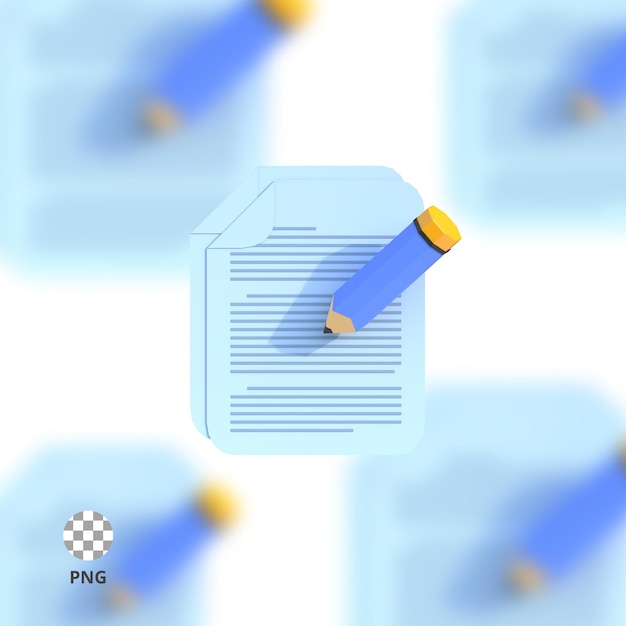 PSD icône de document 3d