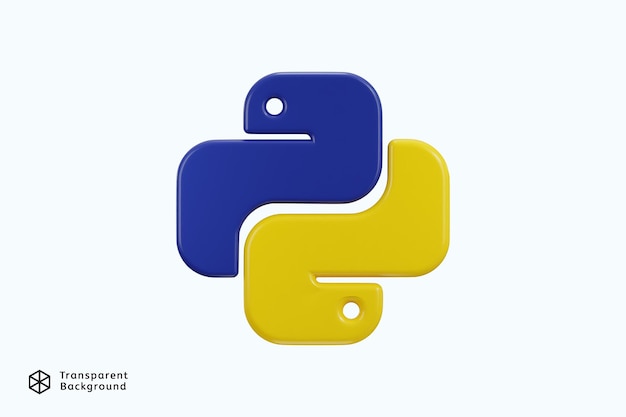 PSD icône du langage de programmation python illustration vectorielle de rendu 3d