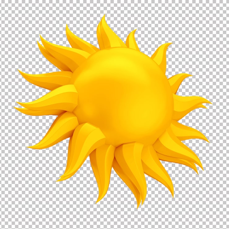 PSD icône du soleil en 3d avec fond transparent