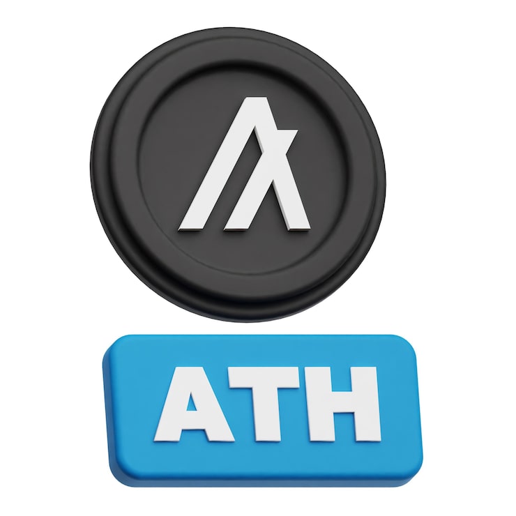 PSD icono 3d de moneda criptográfica algorand aislado en el fondo blanco