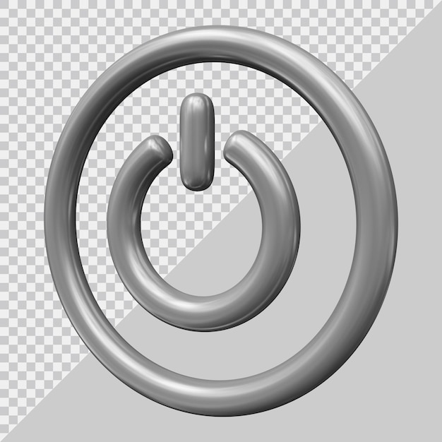 PSD icono de botón de encendido con estilo moderno 3d
