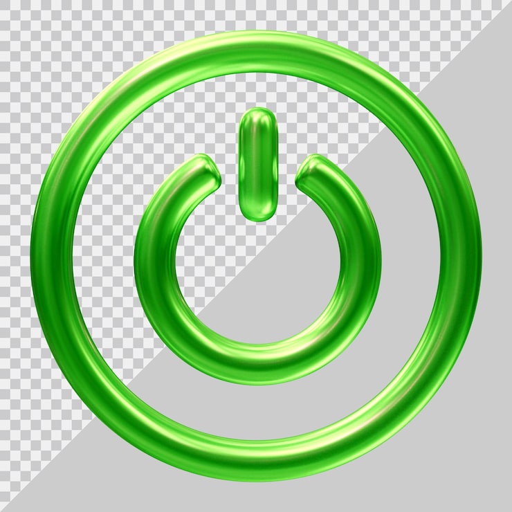 PSD icono de botón de encendido con estilo moderno 3d