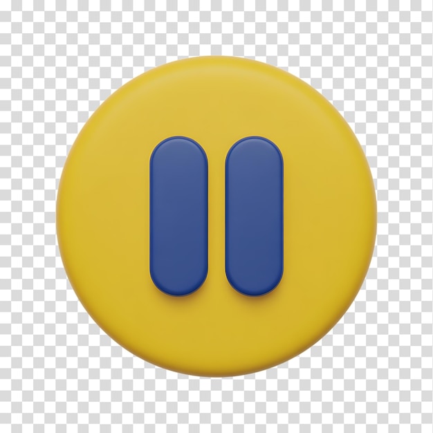 PSD icono del botón de pausa en 3d