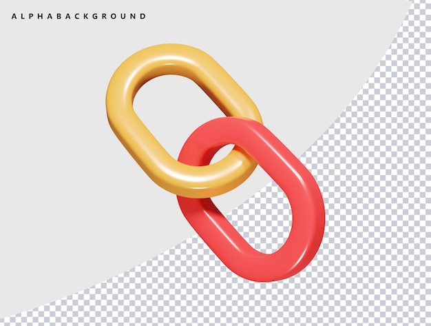 PSD icono de enlace 3d renderizar ilustración