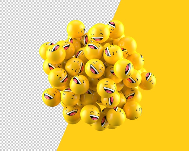 PSD icono de esferas de risa 3d