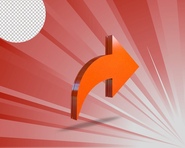 PSD icono de flecha de renderizado 3d