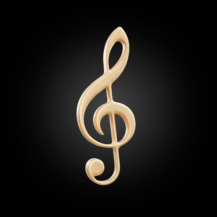 PSD icono de nota musical dorada 3d render 3d transparente