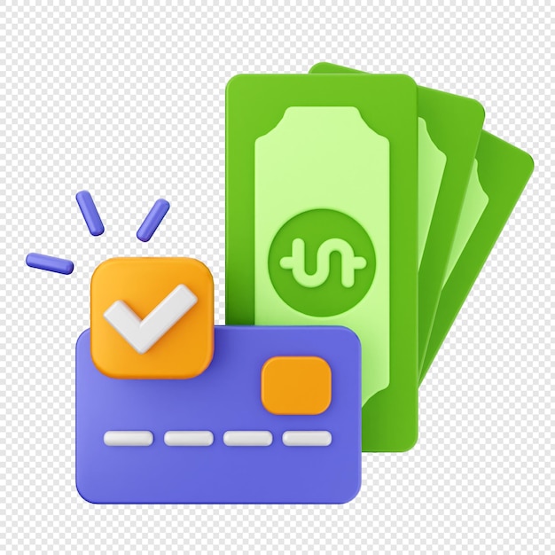 PSD icono de pago de dinero en 3d