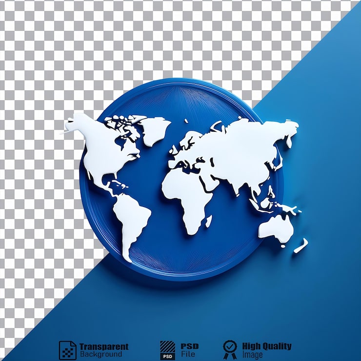 PSD el icono del símbolo del mapa de la unidad global