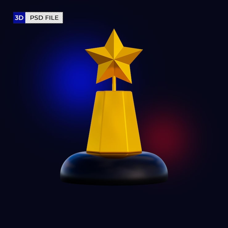 PSD icono de trofeo 3d aislado