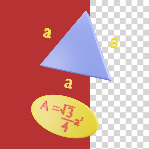PSD ikon formula segitiga 3d