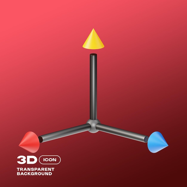 PSD ikon ilustrasi 3d abstrak.