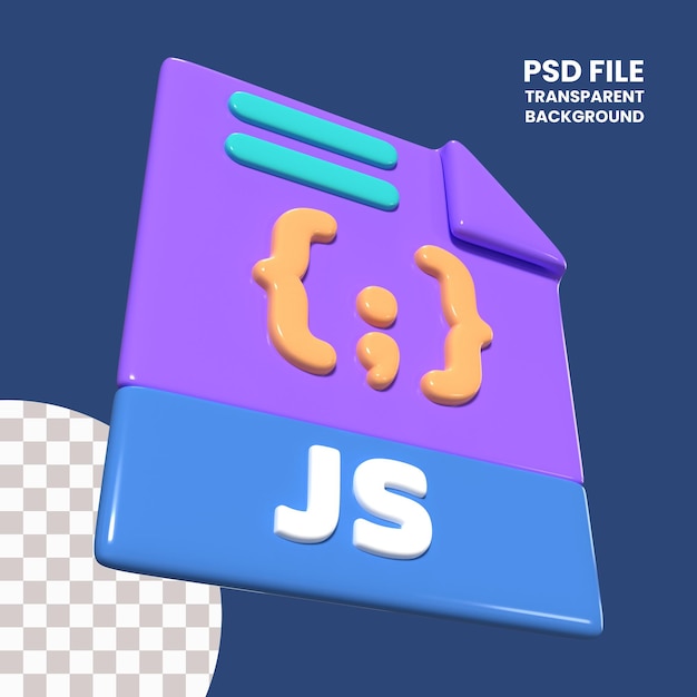 PSD ikon ilustrasi 3d file javascript