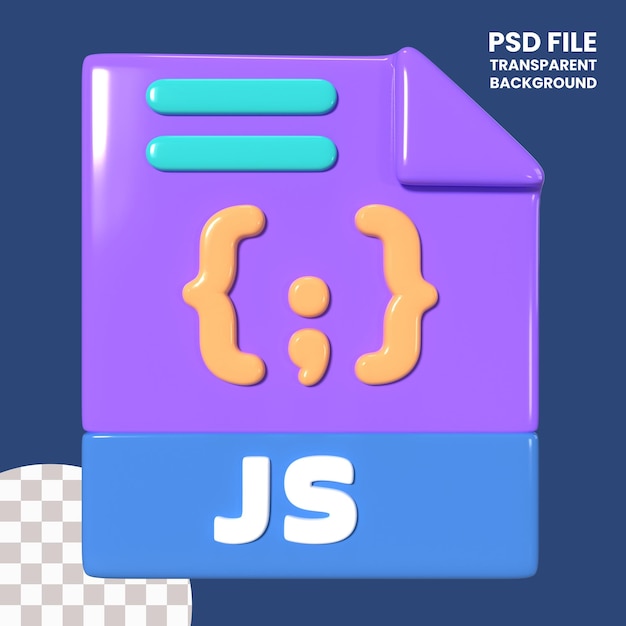 PSD ikon ilustrasi 3d file javascript