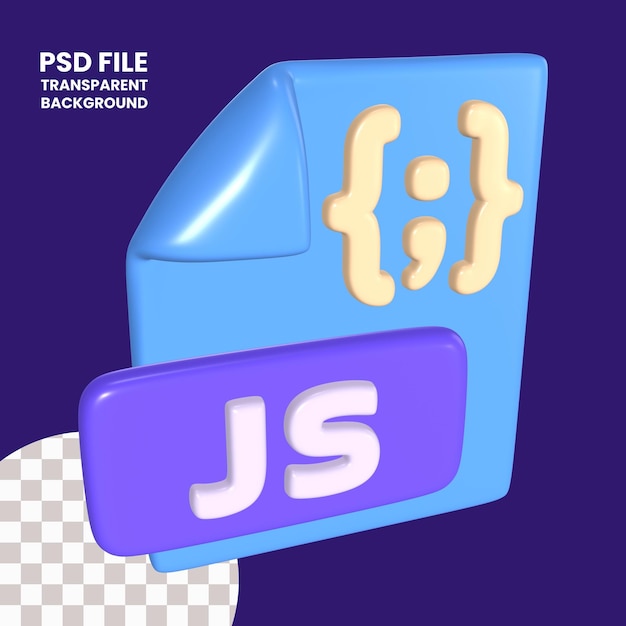 PSD ikon ilustrasi 3d file javascript