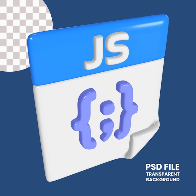 PSD ikon ilustrasi 3d file javascript