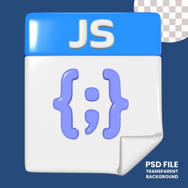 PSD ikon ilustrasi 3d file javascript